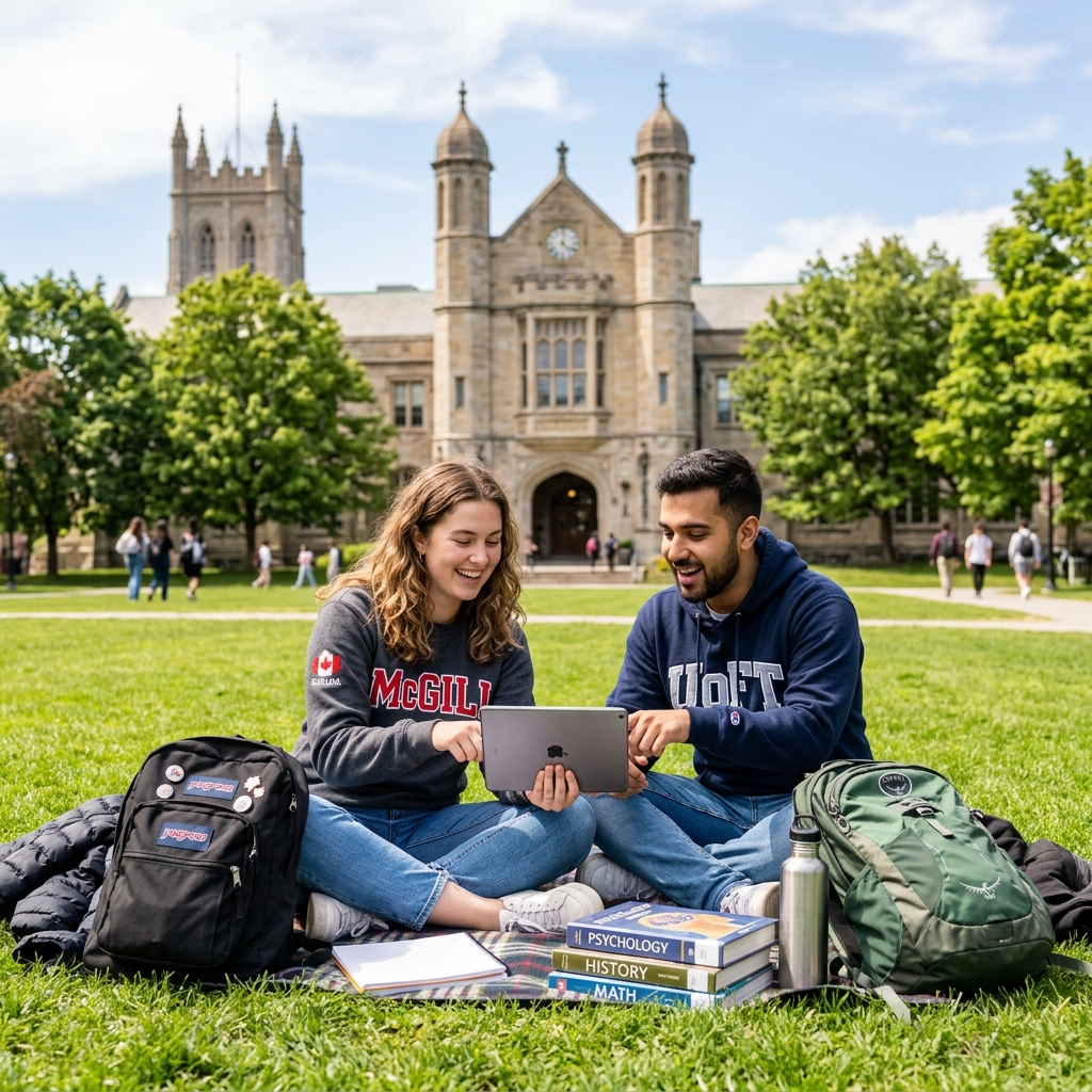 Students talking on campus